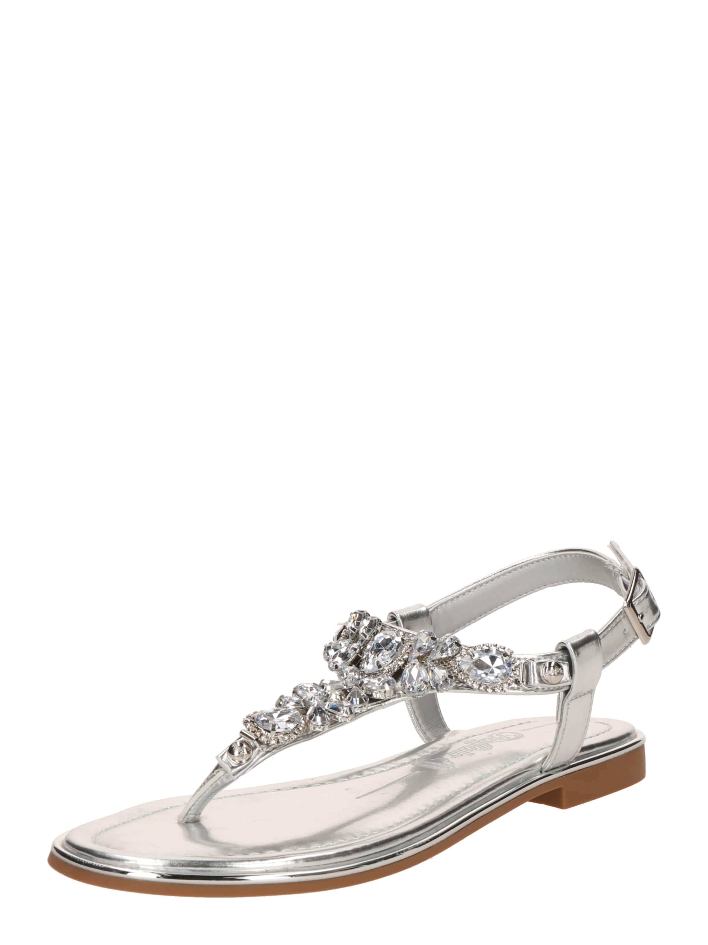 BUFFALO - Chinelos de dedo 'Kira' em prata: frente