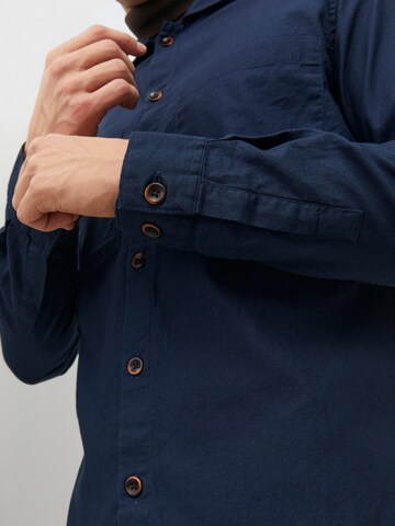 JACK & JONES Regular fit Button Up Shirt 'Pete' in Blue