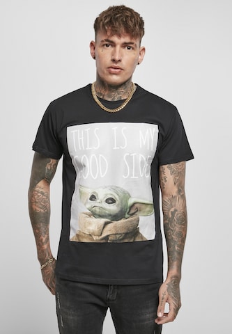 Mister Tee Regular fit Shirt 'Baby Yoda Good Side' in Zwart: voorkant