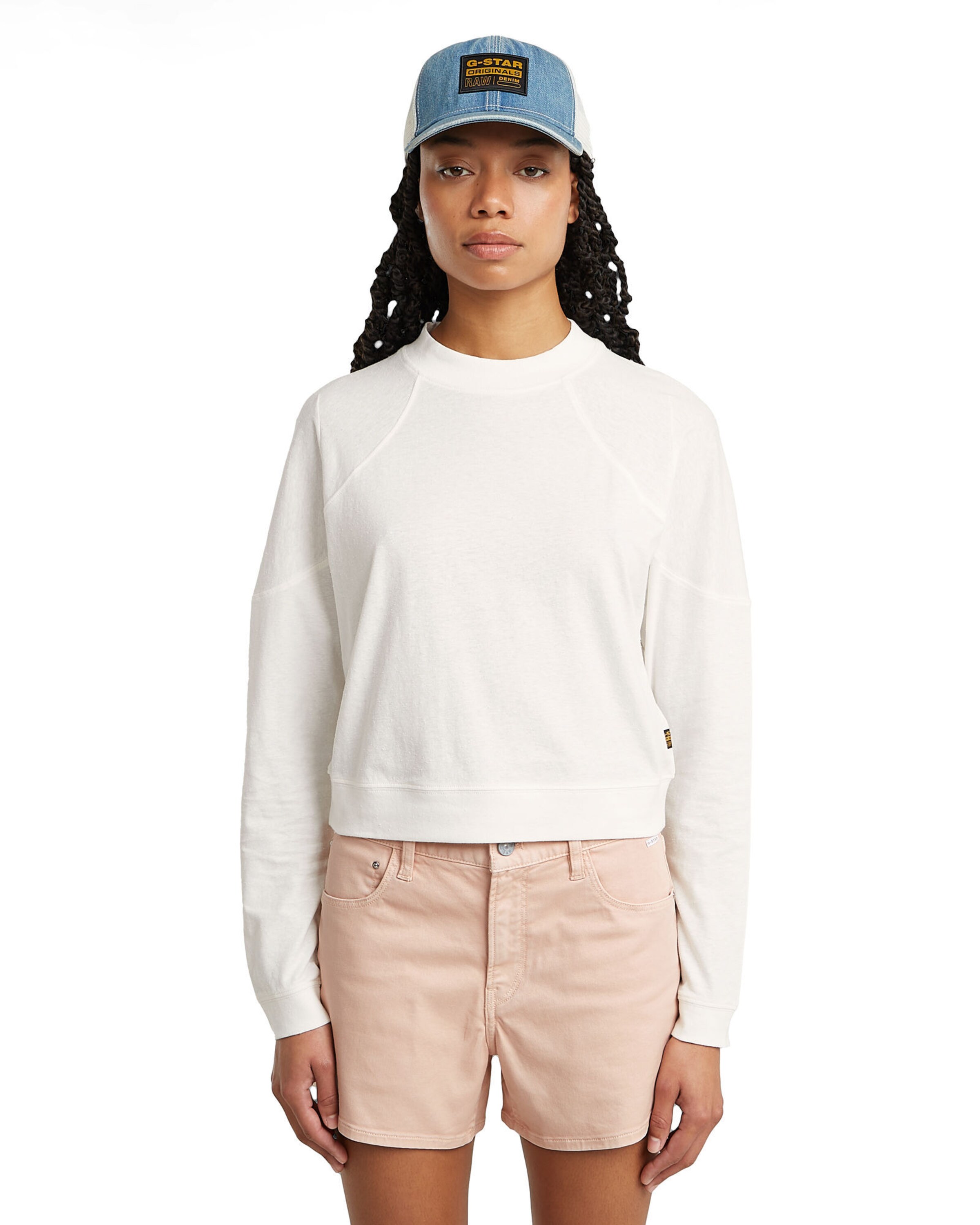 G-STAR Sweatshirt in Wit: voorkant