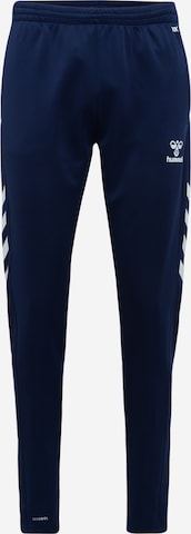 Hummel Regular Workout Pants in Blue: front