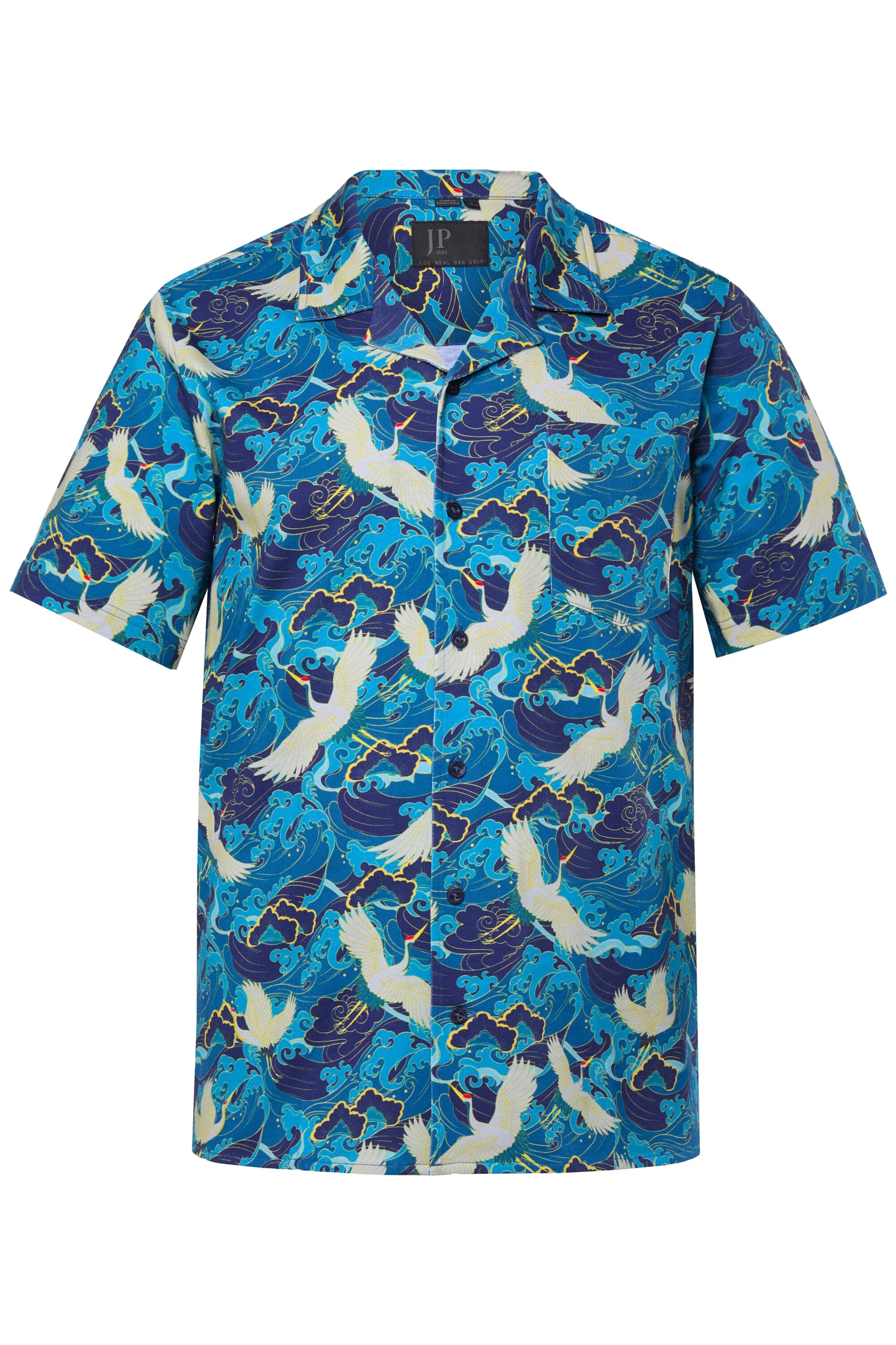 JP1880 Regular fit Overhemd in Blauw: voorkant