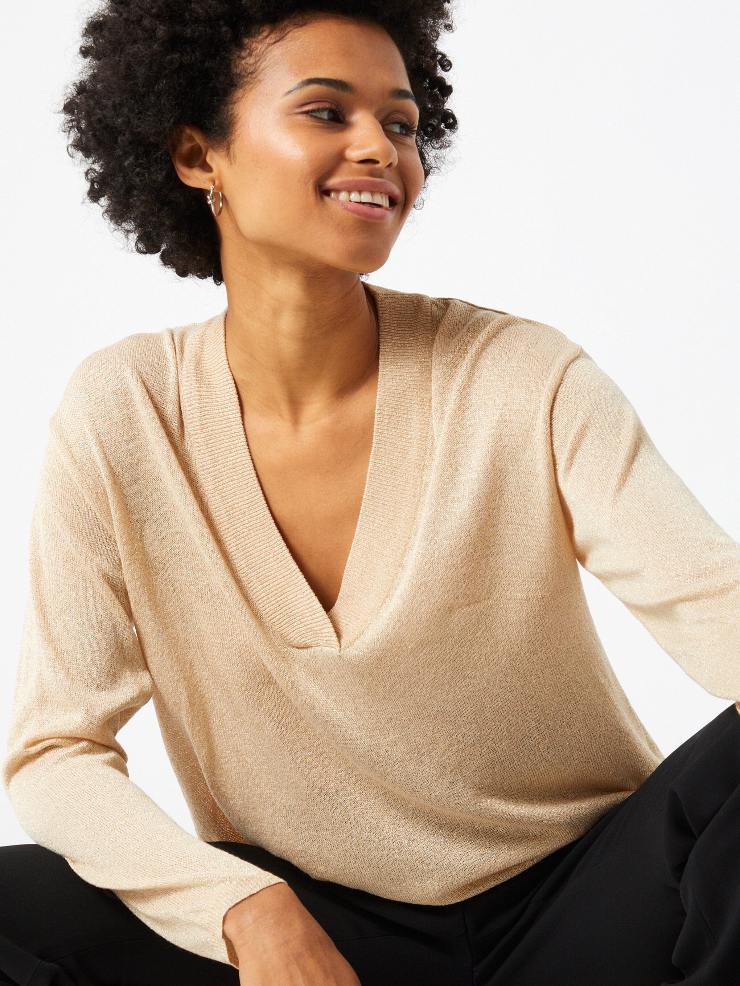 Frauen Pullover & Strick ICHI Pullover in Beige - JU60976 Frauen Pullover & Strick ICHI Pullover in Beige - JU60976