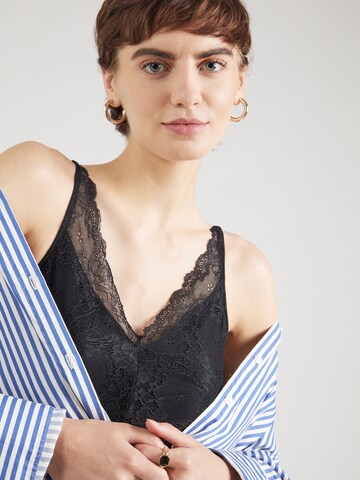 PIECES Shirt bodysuit in Black