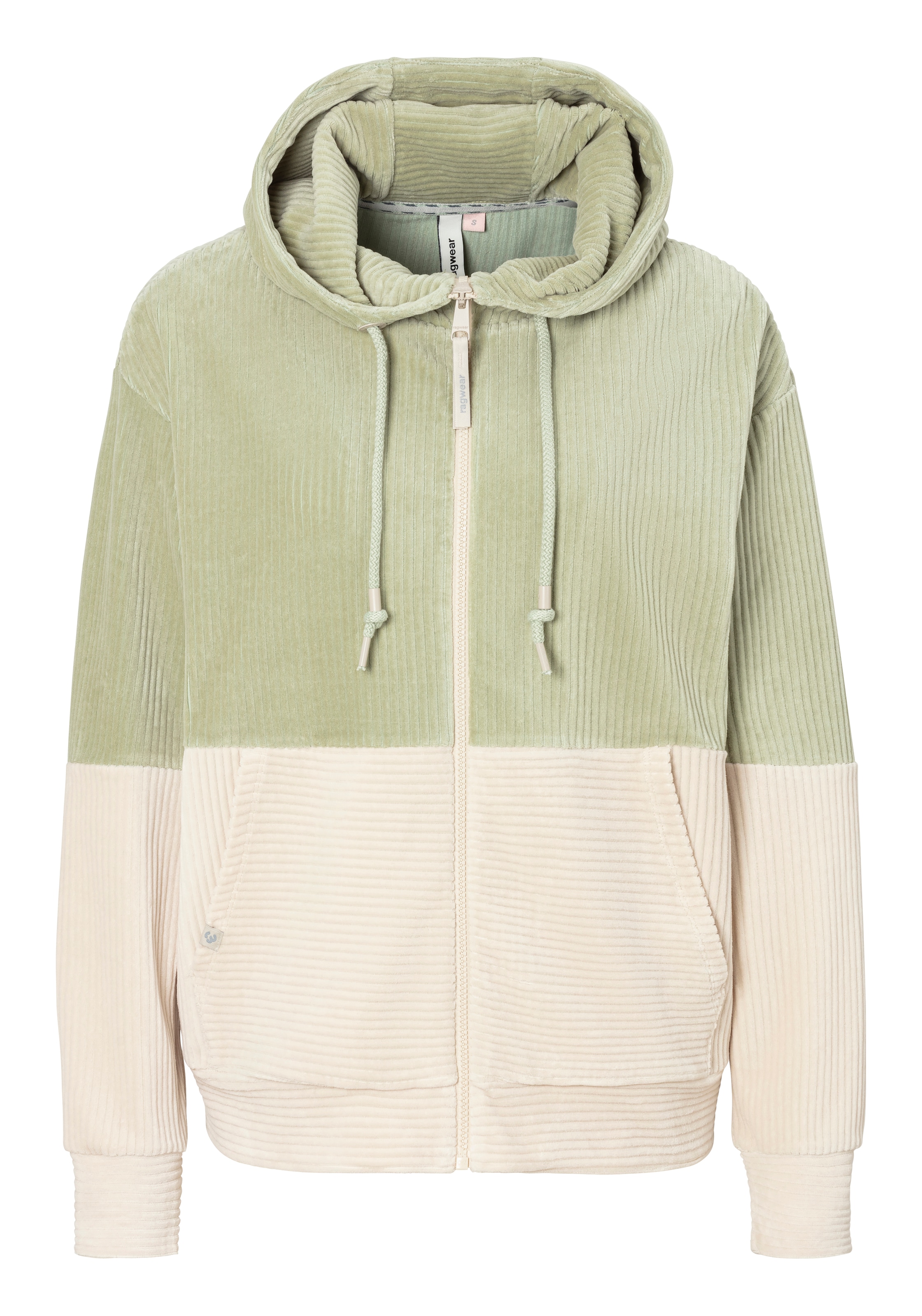 Ragwear Zip-Up Hoodie in Green: front