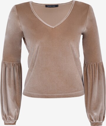 FRESHLIONS Blouse 'SANIA' in Beige: front