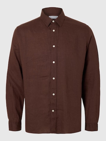 SELECTED HOMME Regular Fit Skjorte i brun: forside