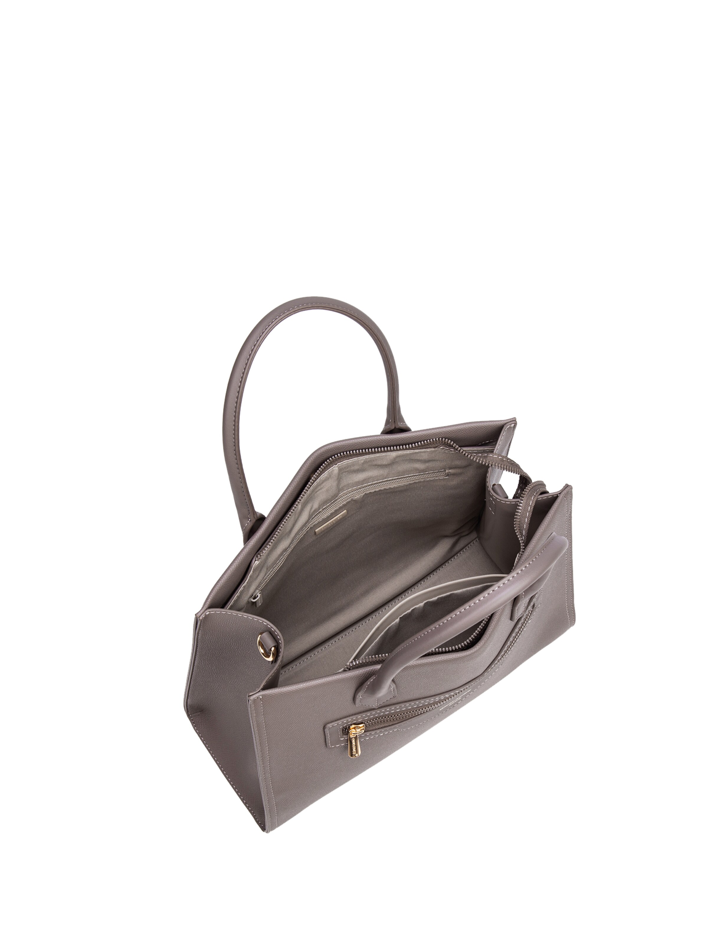 Borsa a mano 'Borsa a Mano Donna Vegan Leather con Zip e Tracolla Rimovibile - David Jones' di David Jones in marrone
