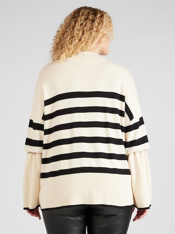 Pullover 'HAPPINESS' di Vero Moda Curve in beige