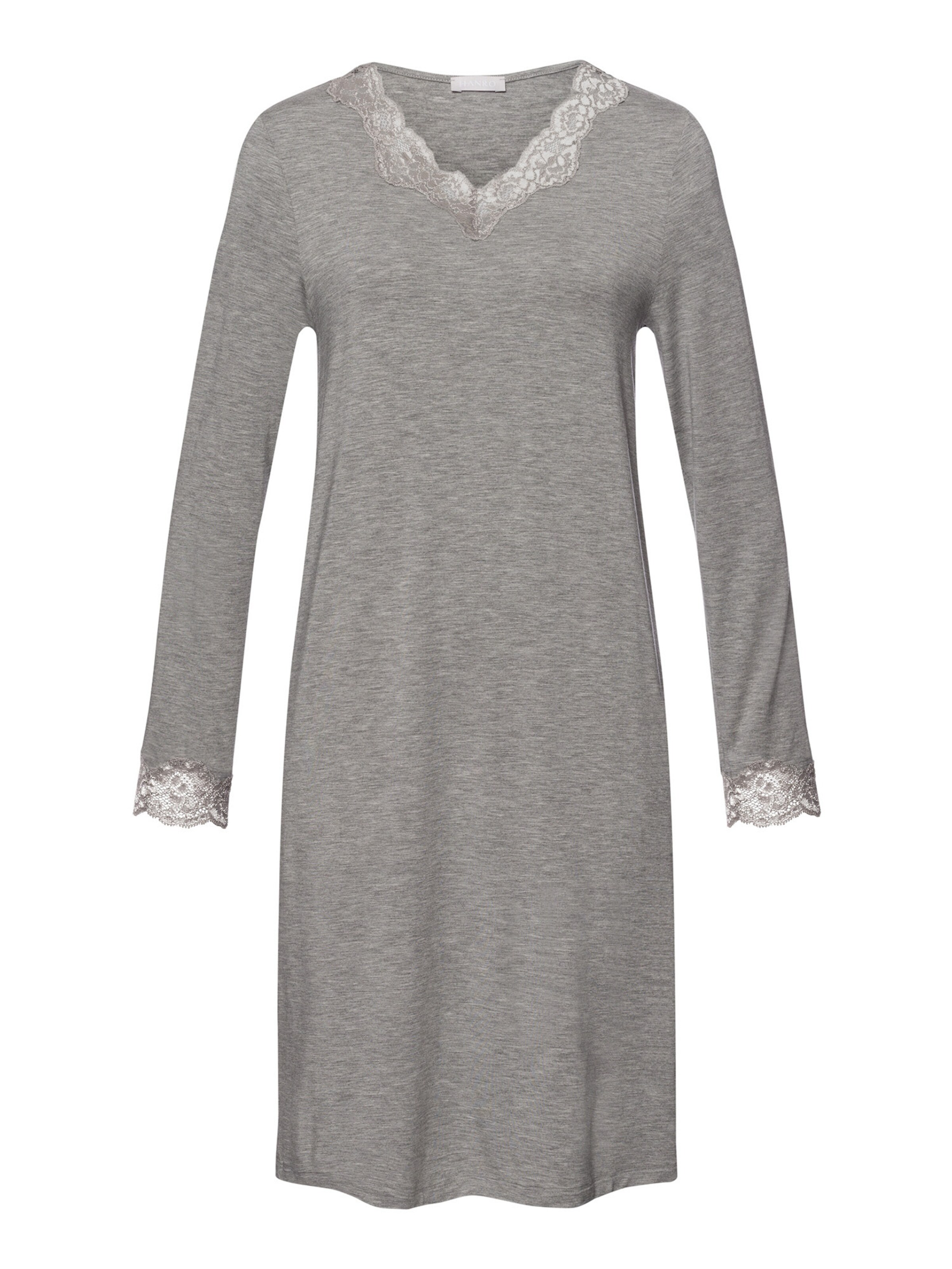 Hanro - Camisola de pijama ' Natural Elegance ' em cinzento: frente