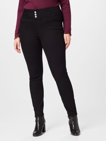 Vero Moda Curve Slimfit Jeans 'Donna' in Zwart: voorkant