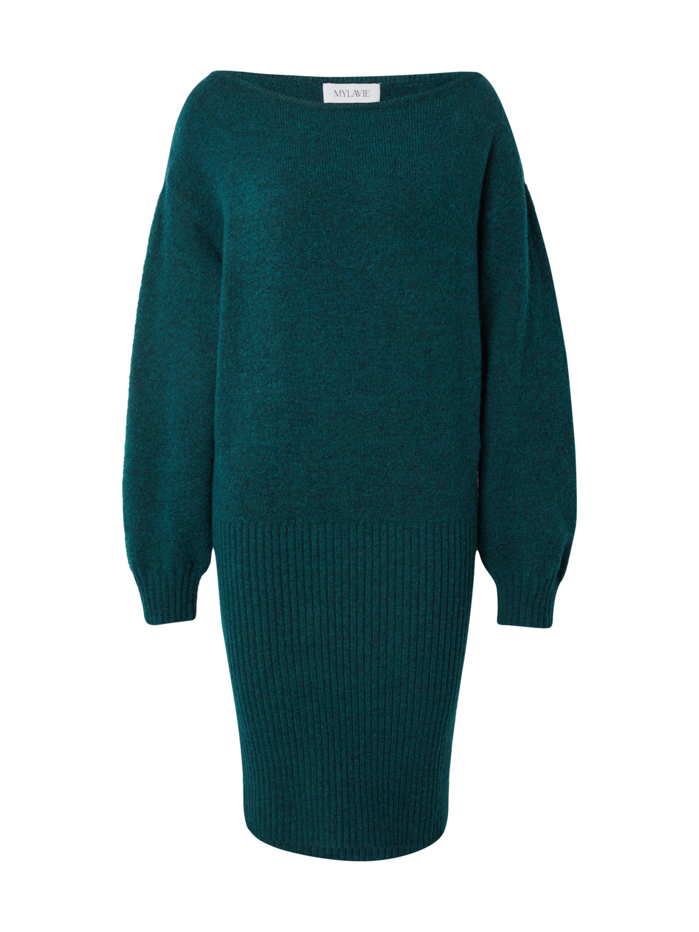 MYLAVIE by Sarah Harrison Sukienka z dzianiny w kolorze ciemnozielonym, Podgląd produktu