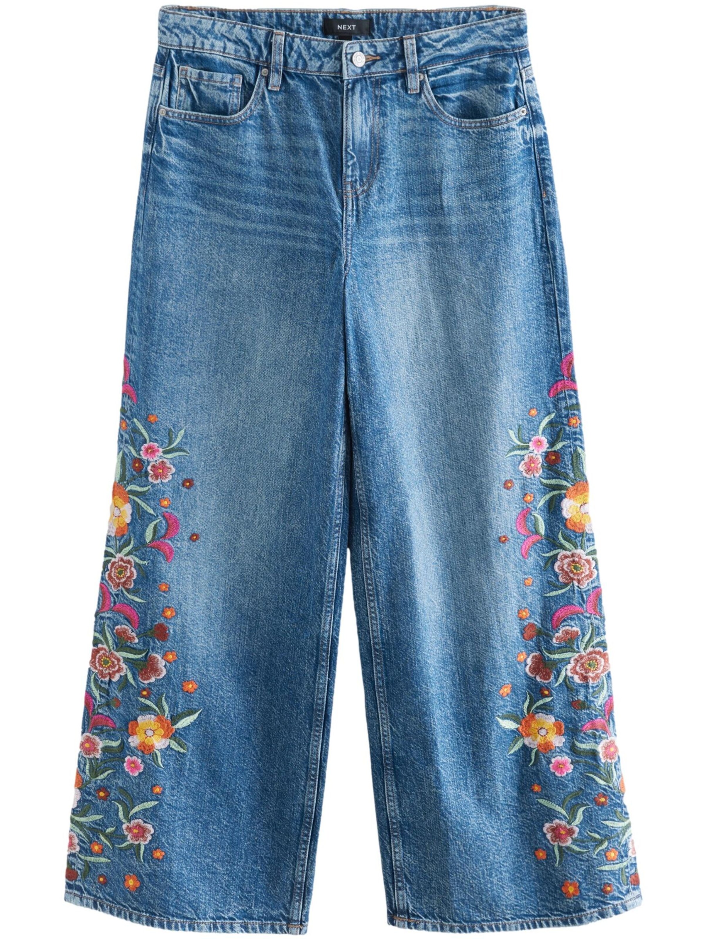Next Wide leg Jeans in Blauw: voorkant