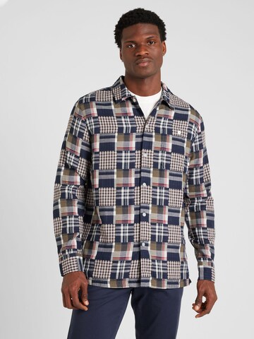 FARAH Comfort fit Button Up Shirt 'WOMACK' in Blue: front