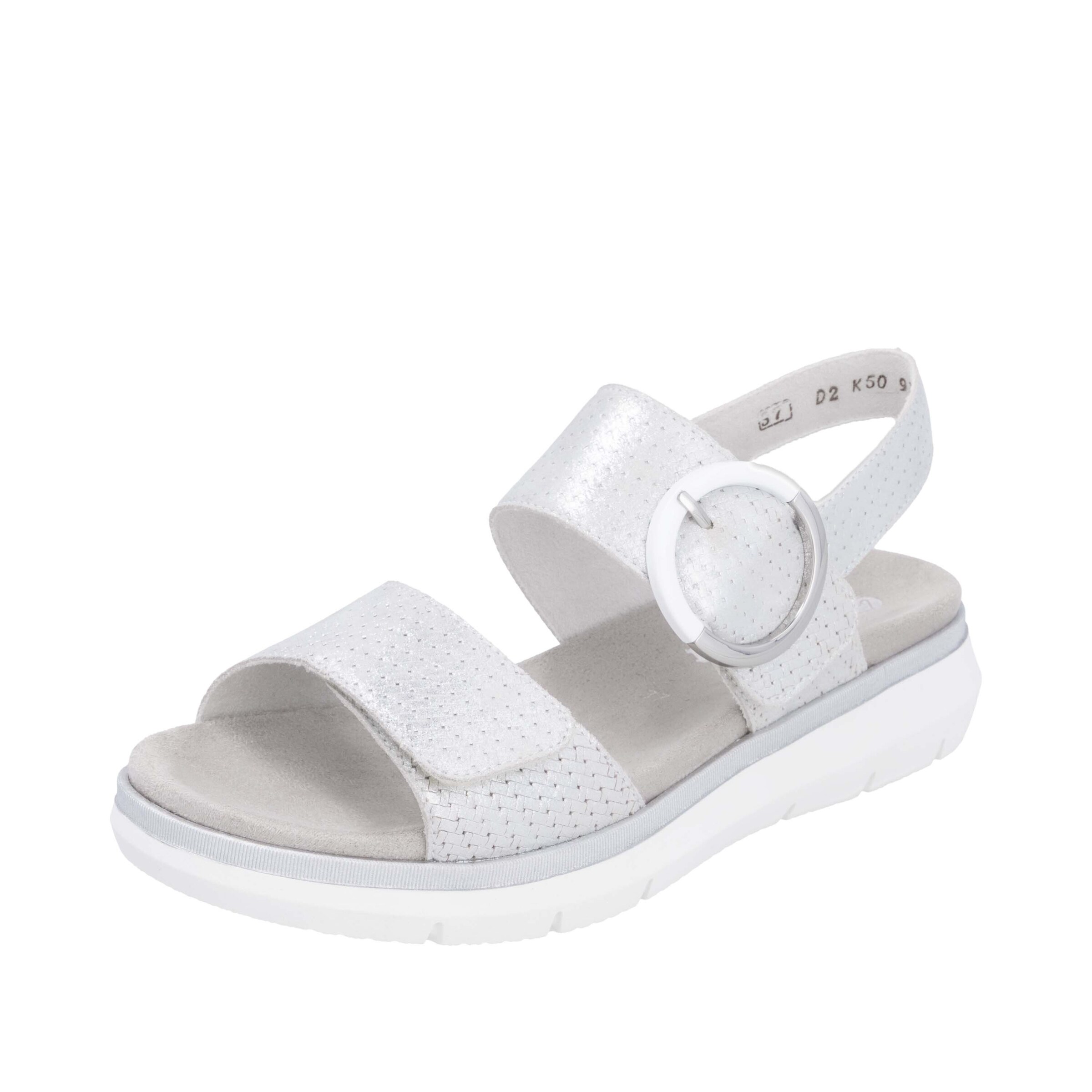 REMONTE Strap Sandals in Silver: front