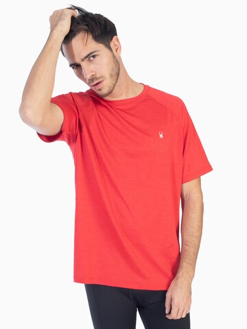 T-Shirt fonctionnel Spyder en rouge