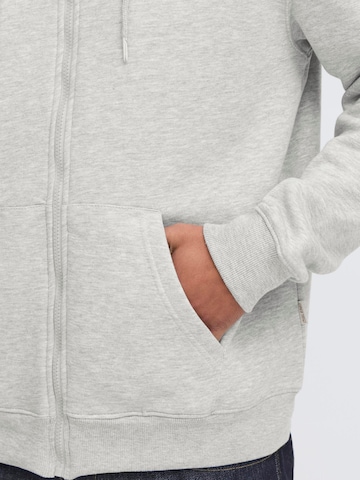 BLEND Sweatvest ' BHJUSTE ' in Grijs