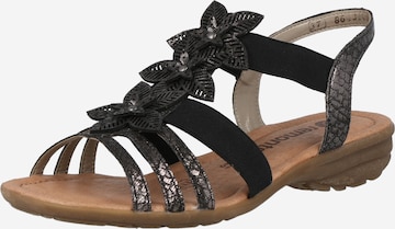 REMONTE Sandaler med rem i sort: forside