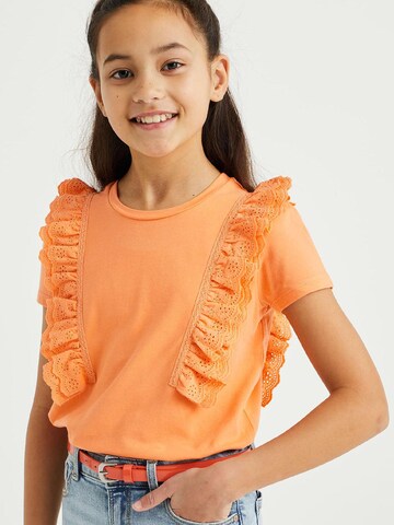 WE Fashion Shirt in Oranje: voorkant