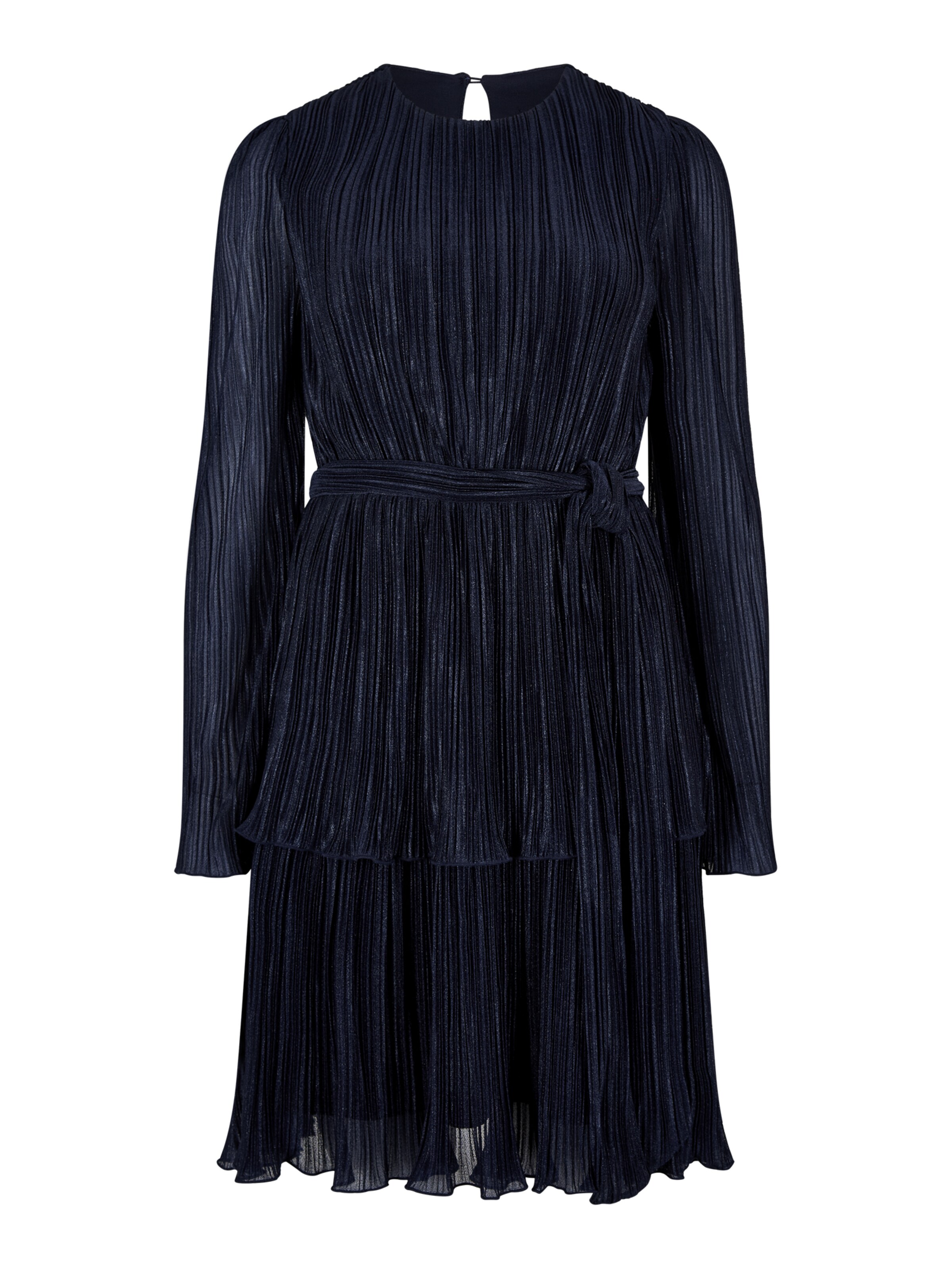 Apricot Plisse Tiered Mini Dress ' ' in Blau: Vorderseite