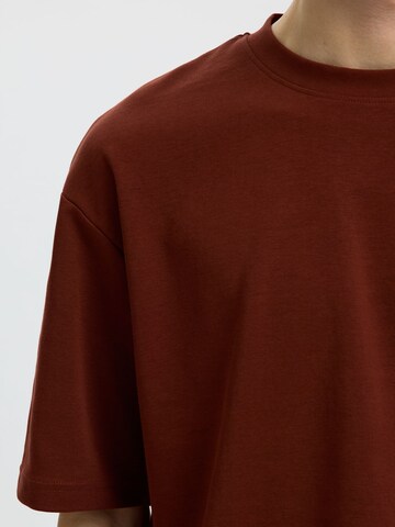 SELECTED T-Shirt 'SLHOscar' in Rot