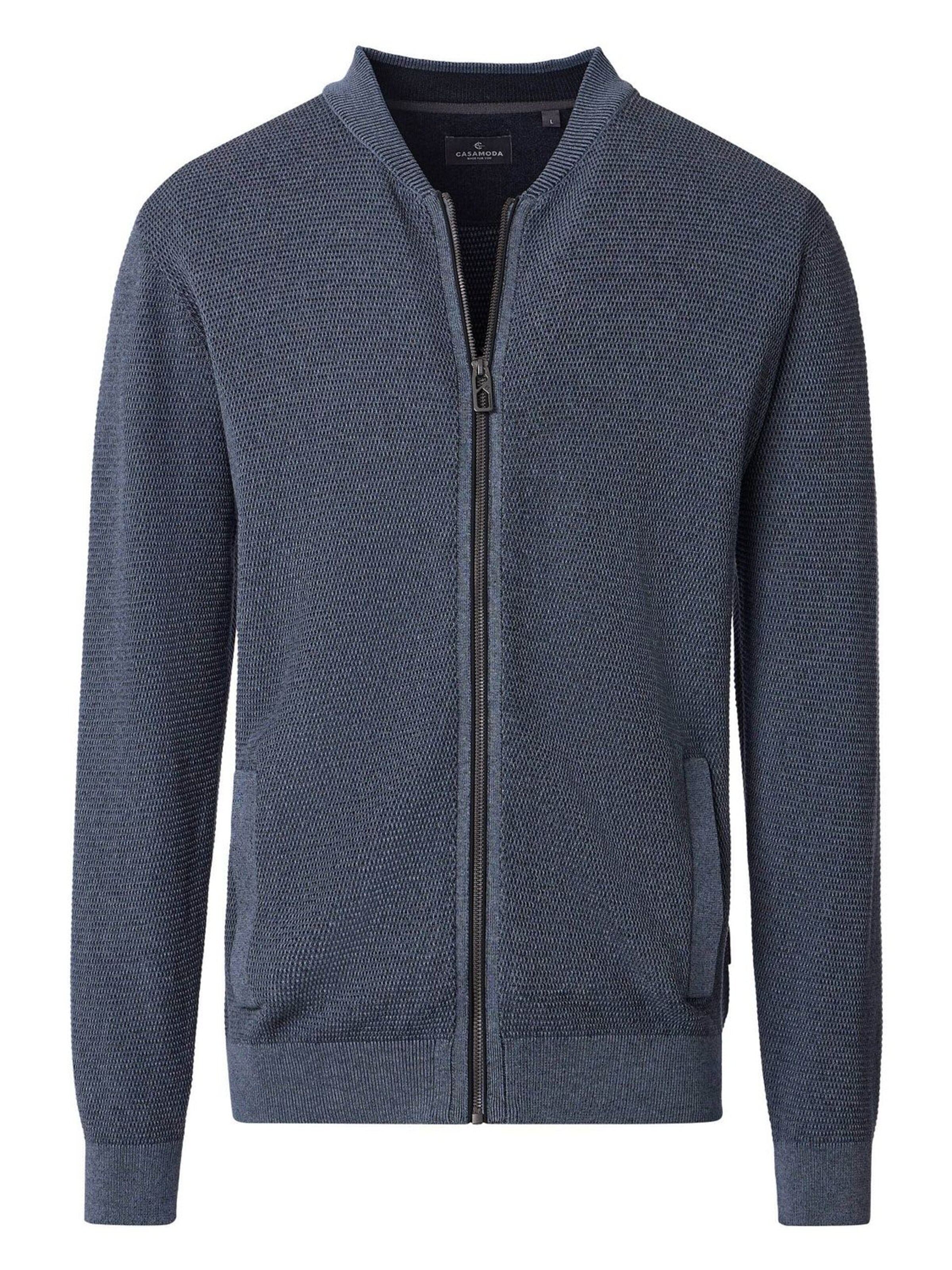 CASA MODA Knit Cardigan in Blue: front