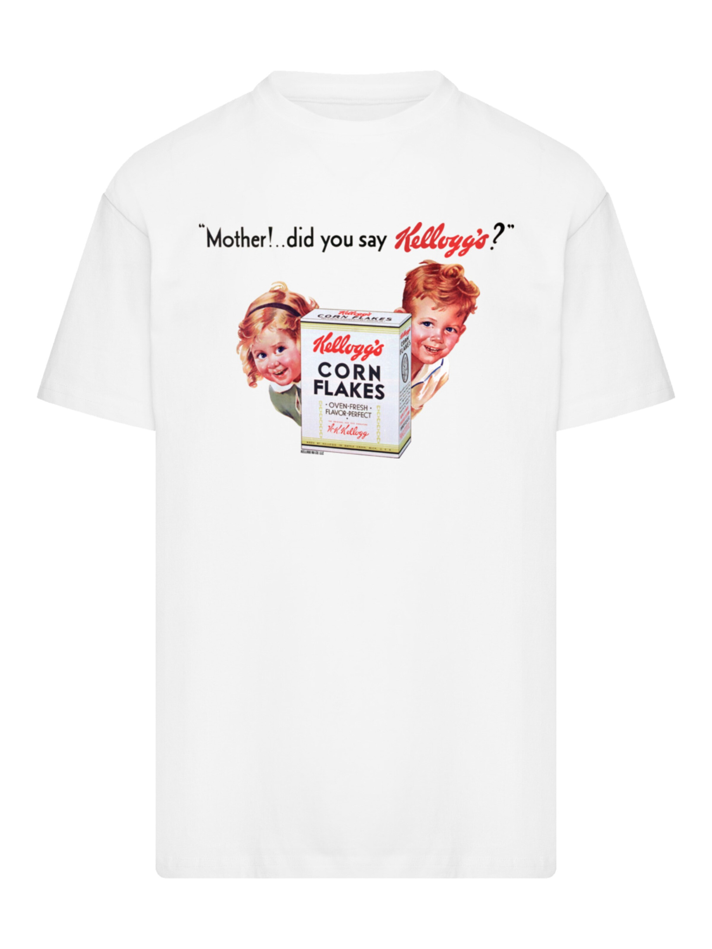 F4NT4STIC Shirt 'Kellogg's Corn Flakes Vintage Kids Advert' in White: front
