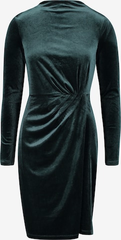 zero Samtkleid mit hohem Kragen in Grün: Vorderseite