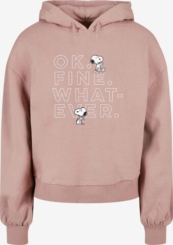 Sweat-shirt 'Peanuts - Ok Fine Whatever' Merchcode en rose : devant