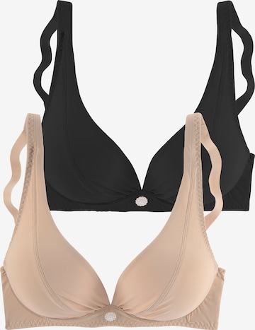 Soutien-gorge PETITE FLEUR en beige : devant