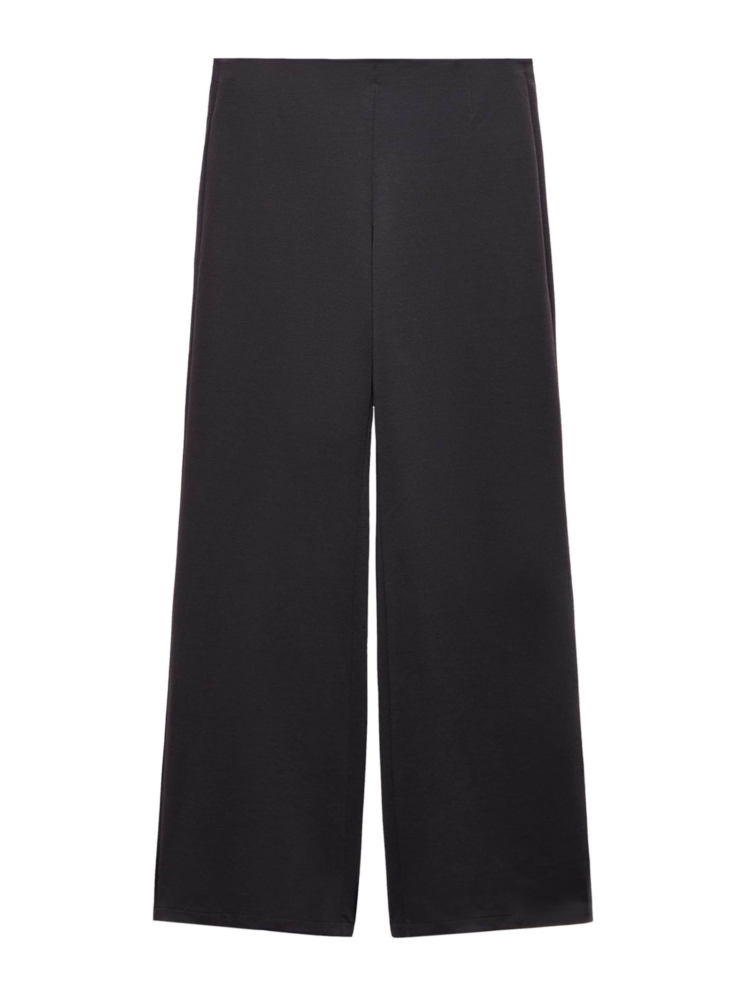 MANGO Wide leg Broek 'Avayax' in Zwart: voorkant