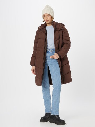 PIECES Winter Coat 'Jamilla' in Brown