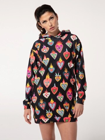 Robe oversize 'Mexican Hearts' Mr. Gugu & Miss Go en noir : devant