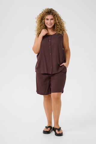 KAFFE CURVE Wide leg Pants 'Mille' in Brown