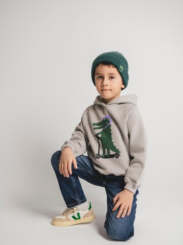 SATURNDAY Sweatshirt 'Krokodil Scooter' in Grijs