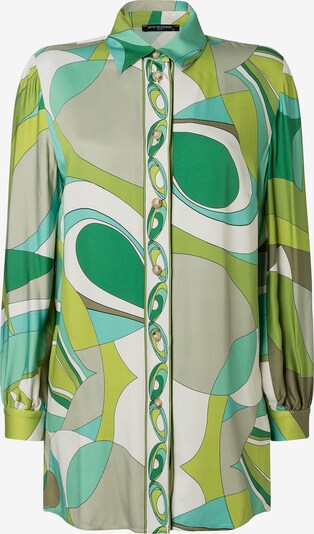 Ana Alcazar Bluse 'Risti' in khaki / smaragd / grasgrün, Produktansicht