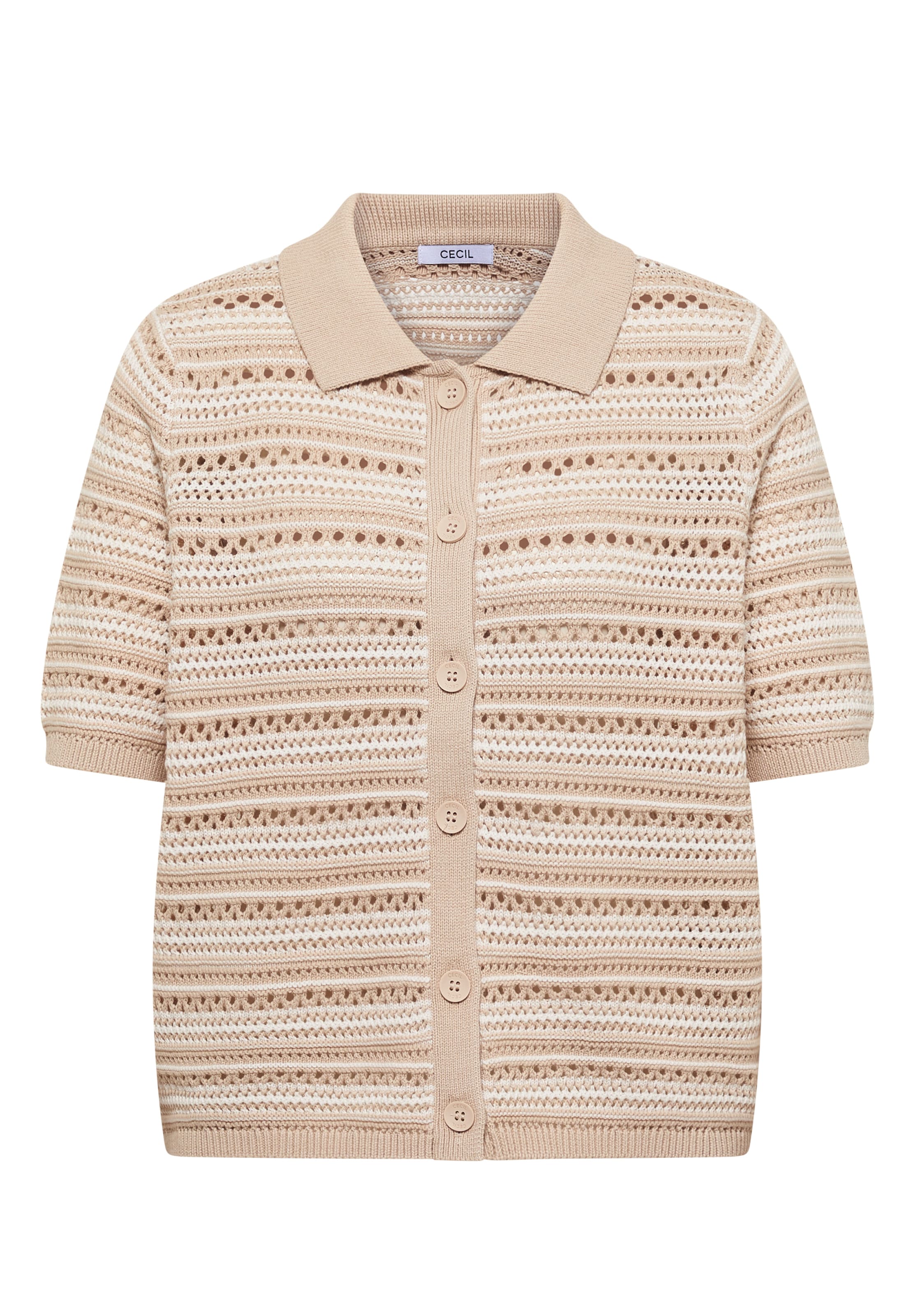 CECIL Knit Cardigan in Beige: front