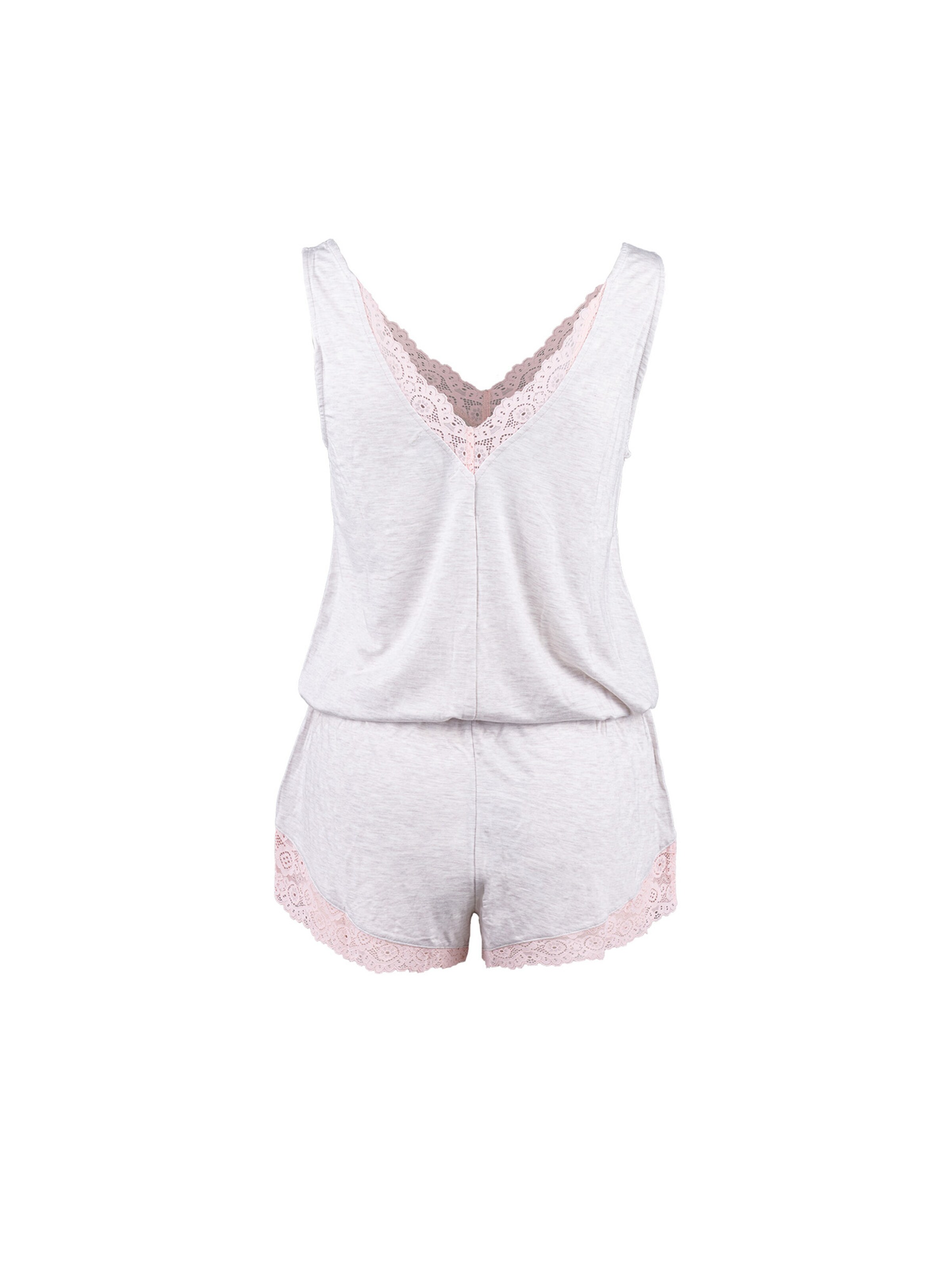 PJ Salvage Pajama 'Love & Lace Romper' in Grey