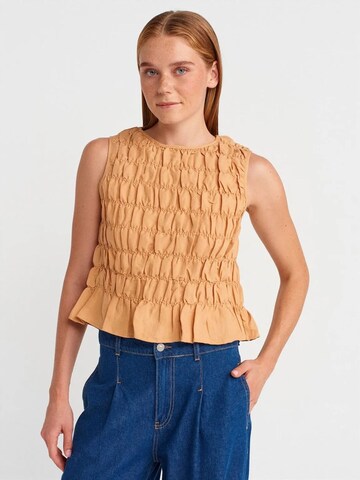 Dilvin Top in Brown: front