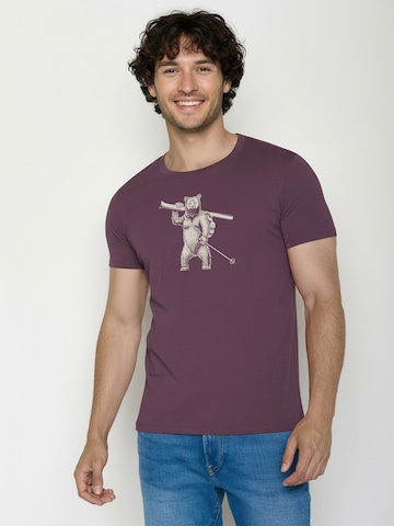 GREENBOMB Shirt ' Guide  Ski Bear ' in Red: front