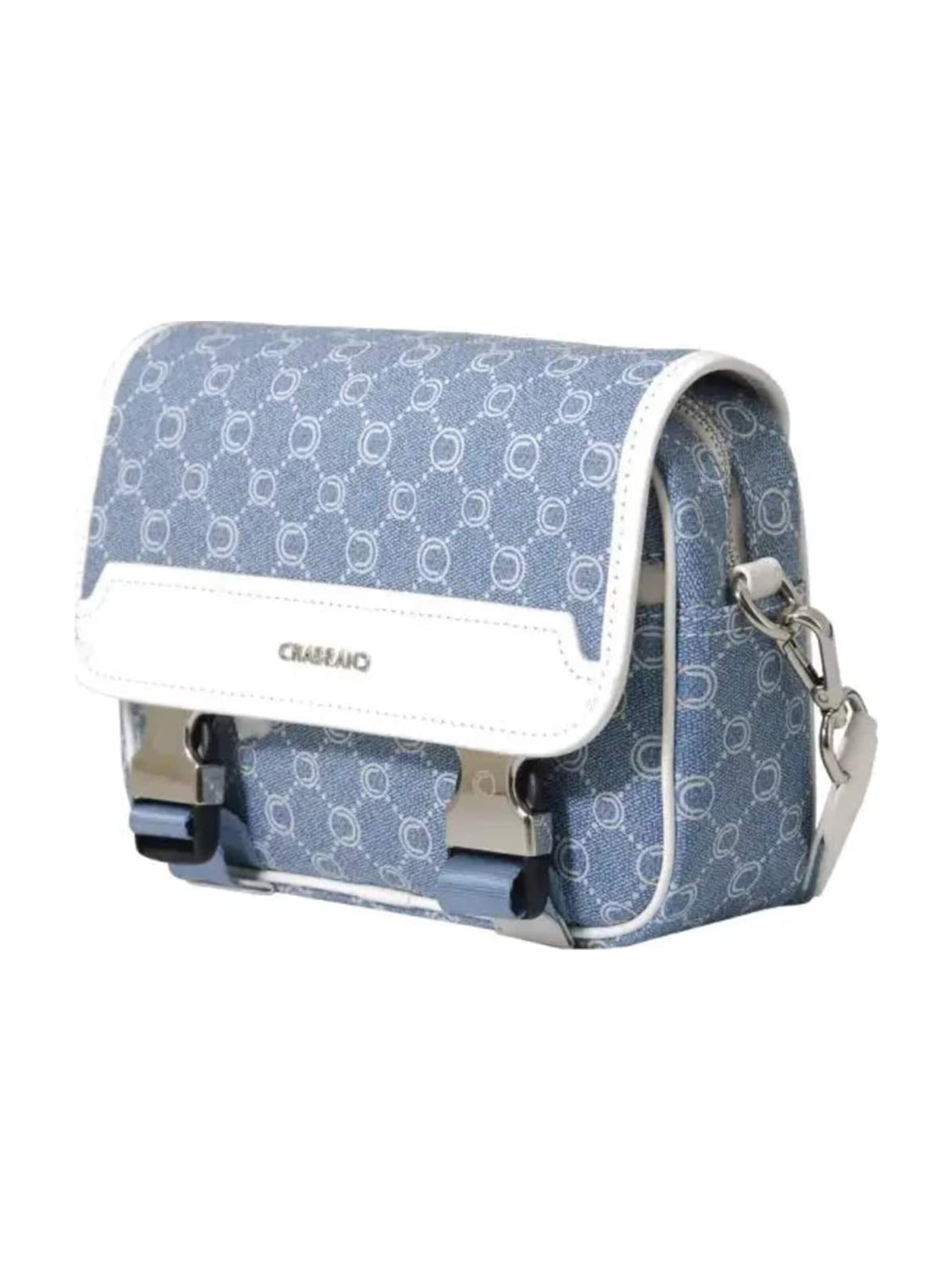Chabrand - Bolso de hombro 'Chabrand Sacoche Toile Enduite Cuir Bleu' en azul