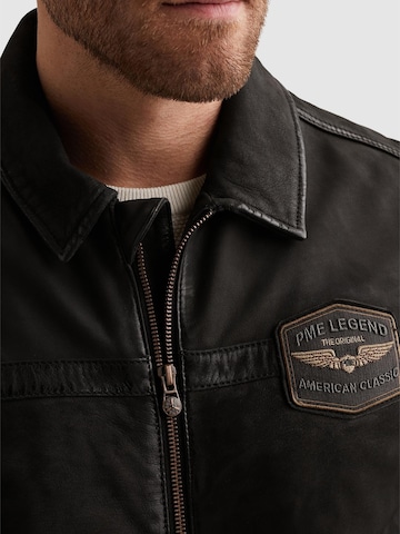 PME Legend Övergångsjacka 'Summer Hudson leather jacket' i svart