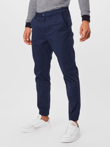Only & Sons Tapered Chino Pants 'CAM' in Blue: front