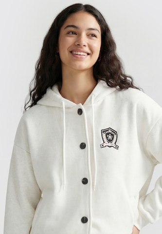 MYMO - Sudadera con cremallera en blanco