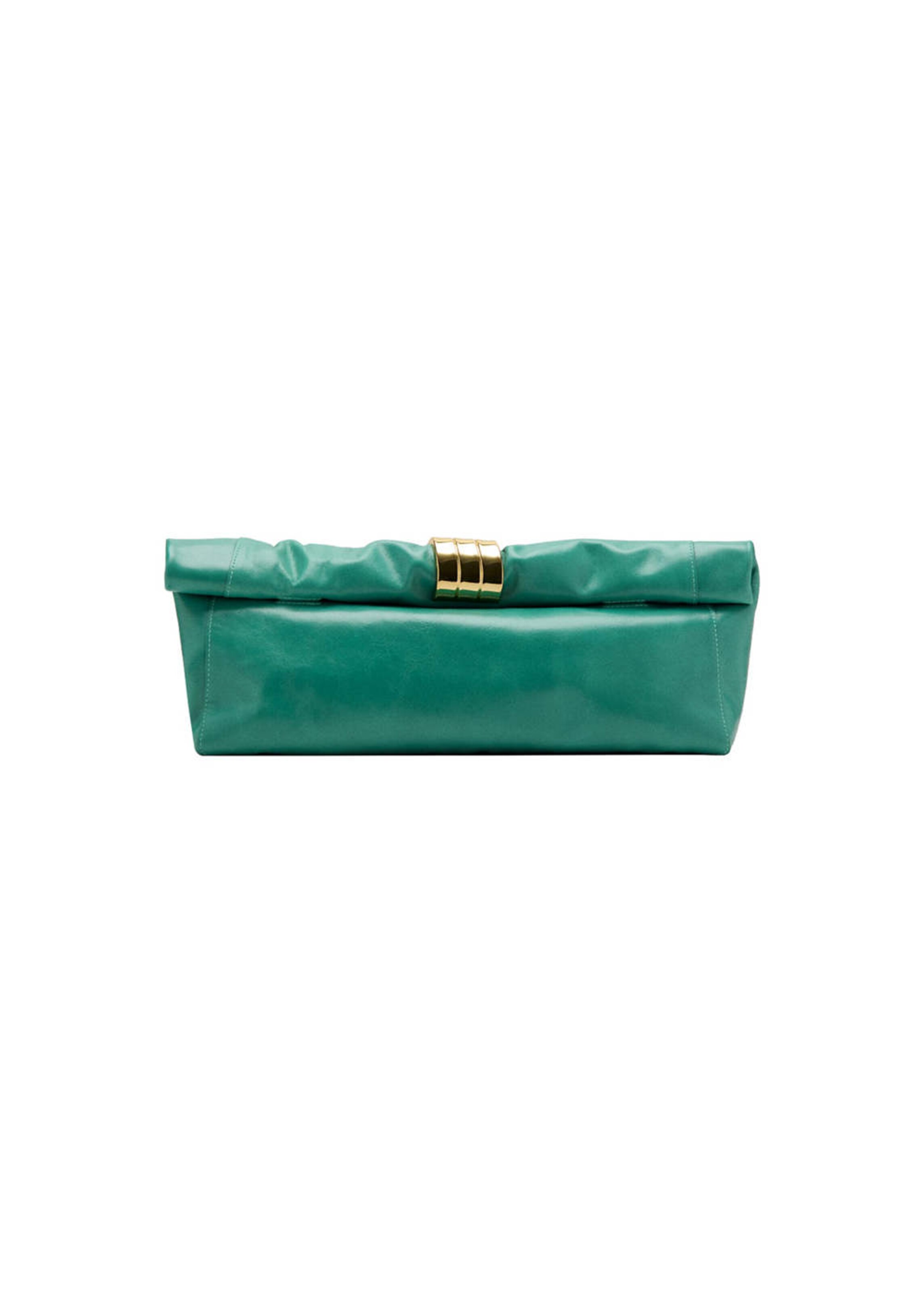 MANGO Clutch 'Twister' in Green: front