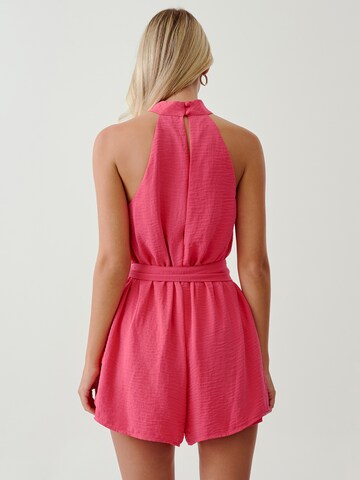 Tussah Jumpsuit 'BELLE' in Pink: back