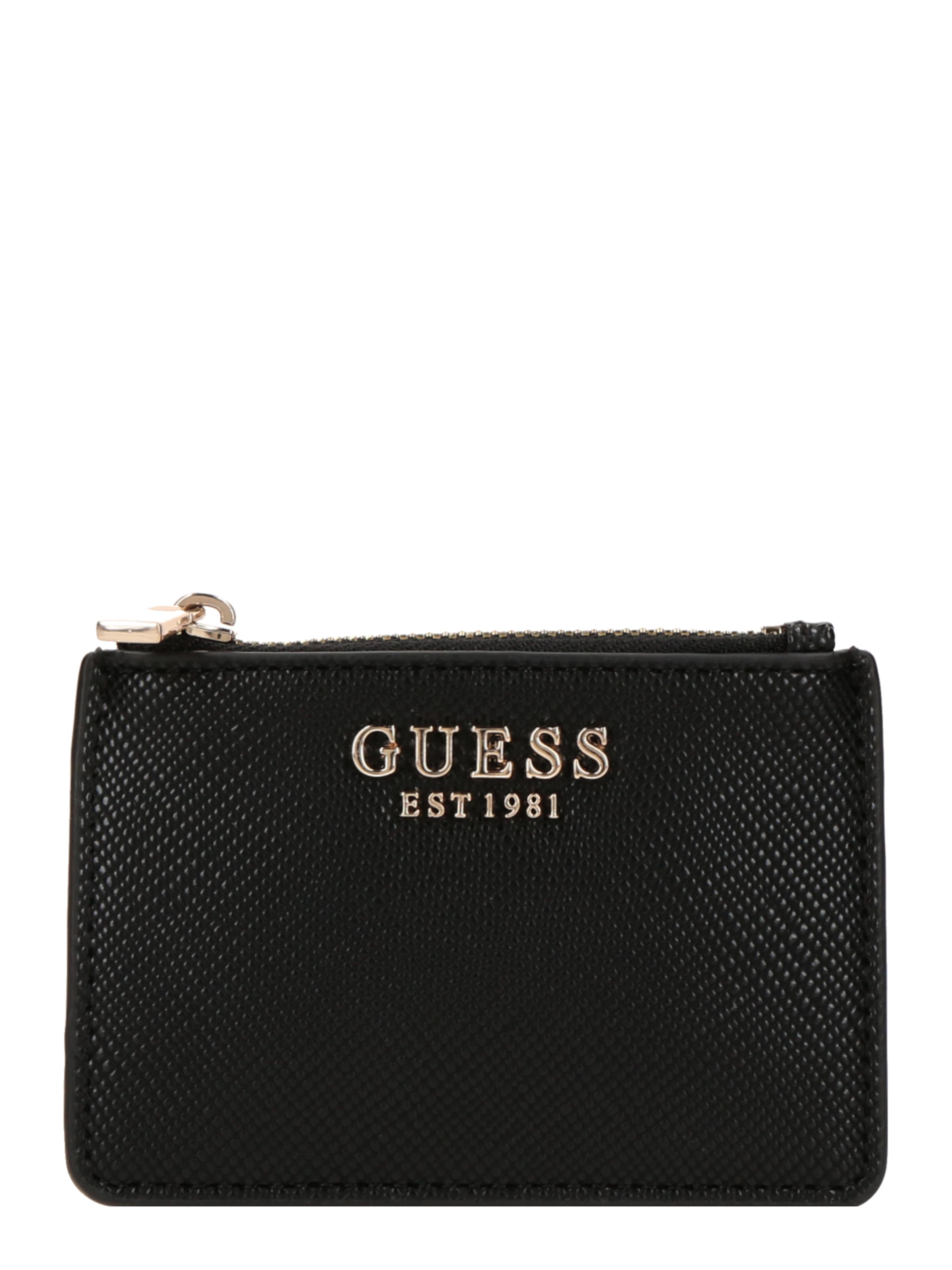 GUESS Kotelo 'LAUREL II SLG CREDIT CARD CASE' värissä musta: etupuoli