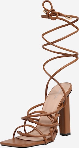 Nasty Gal Sandals in Brown: front