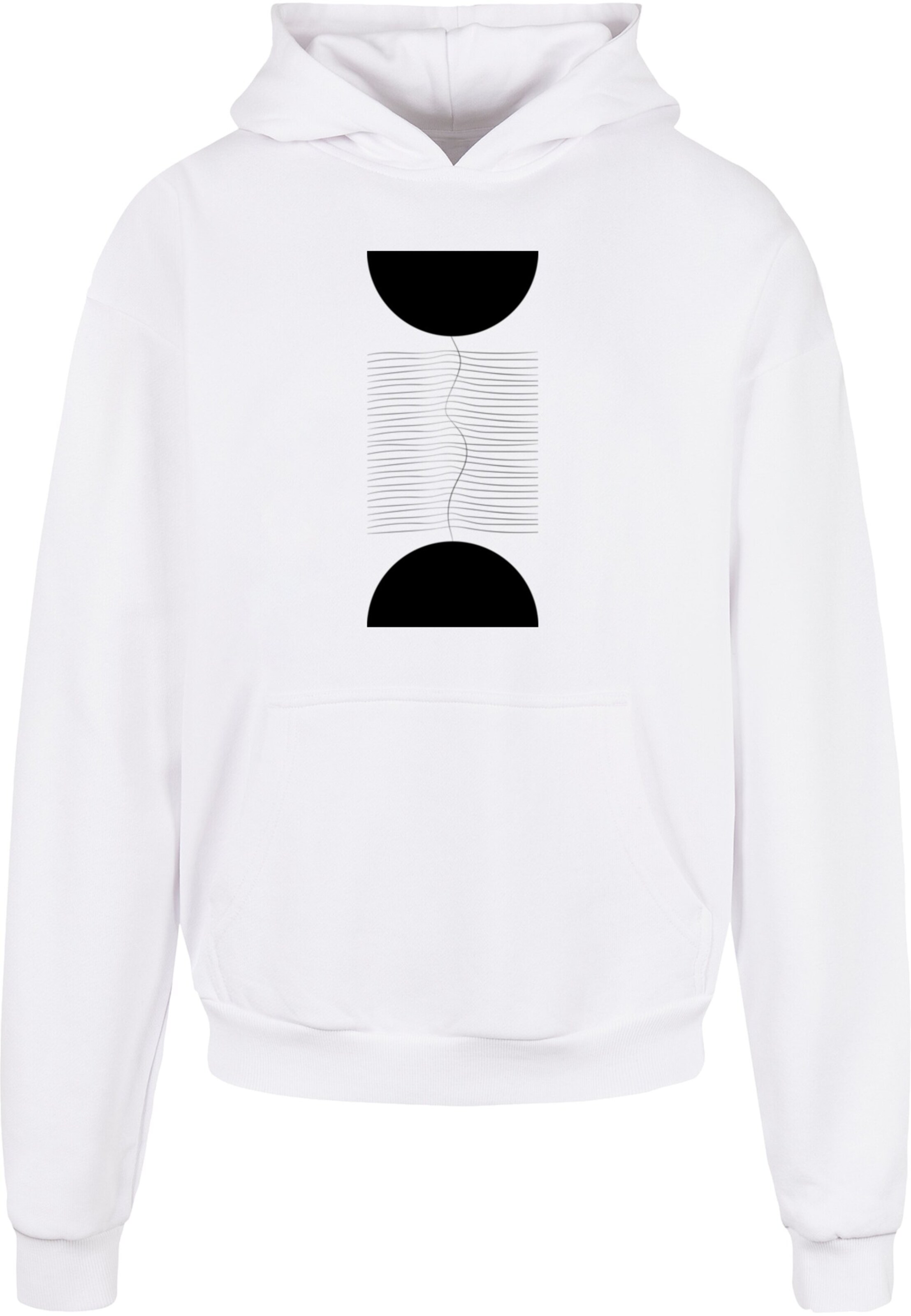 Merchcode Sweatshirt 'Abstract Lines' in White: front