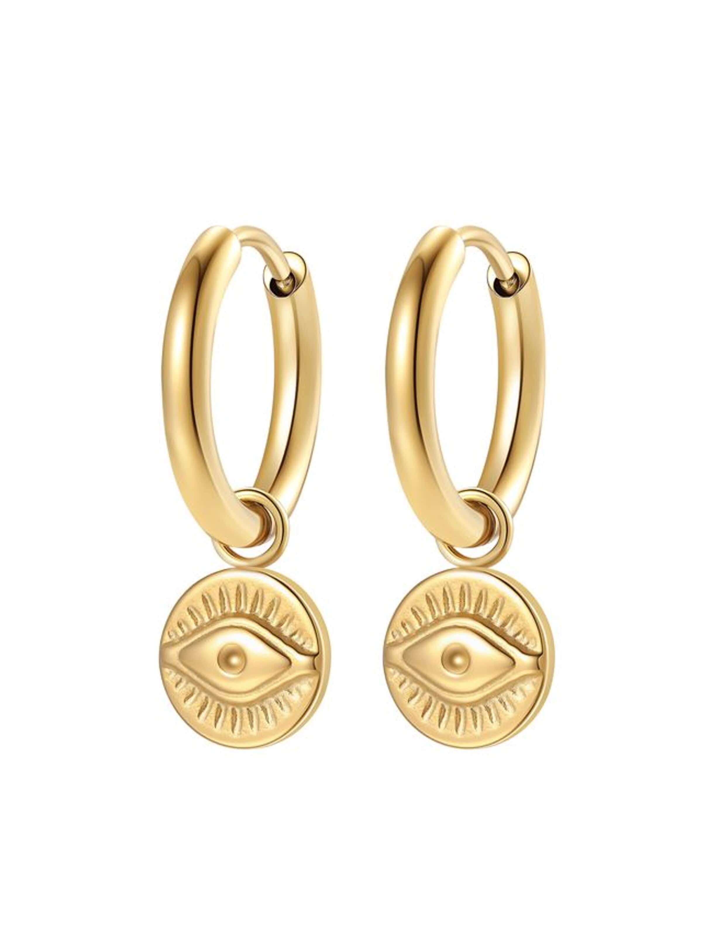 Hey Happiness Oorbellen 'Lucky Gaze' in Goud: voorkant